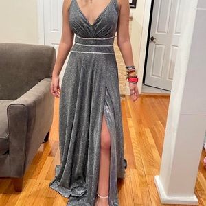 Silver sparkly prom dress